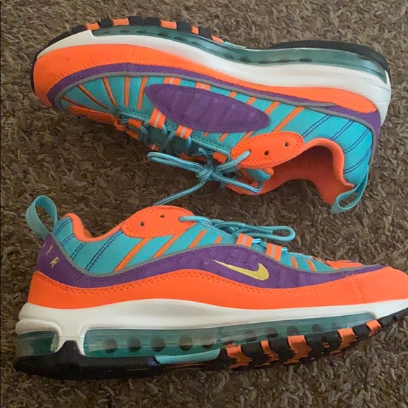 *Hard To Find* Vibrant Nike Air Max 98 Cone - Picture 2 of 5